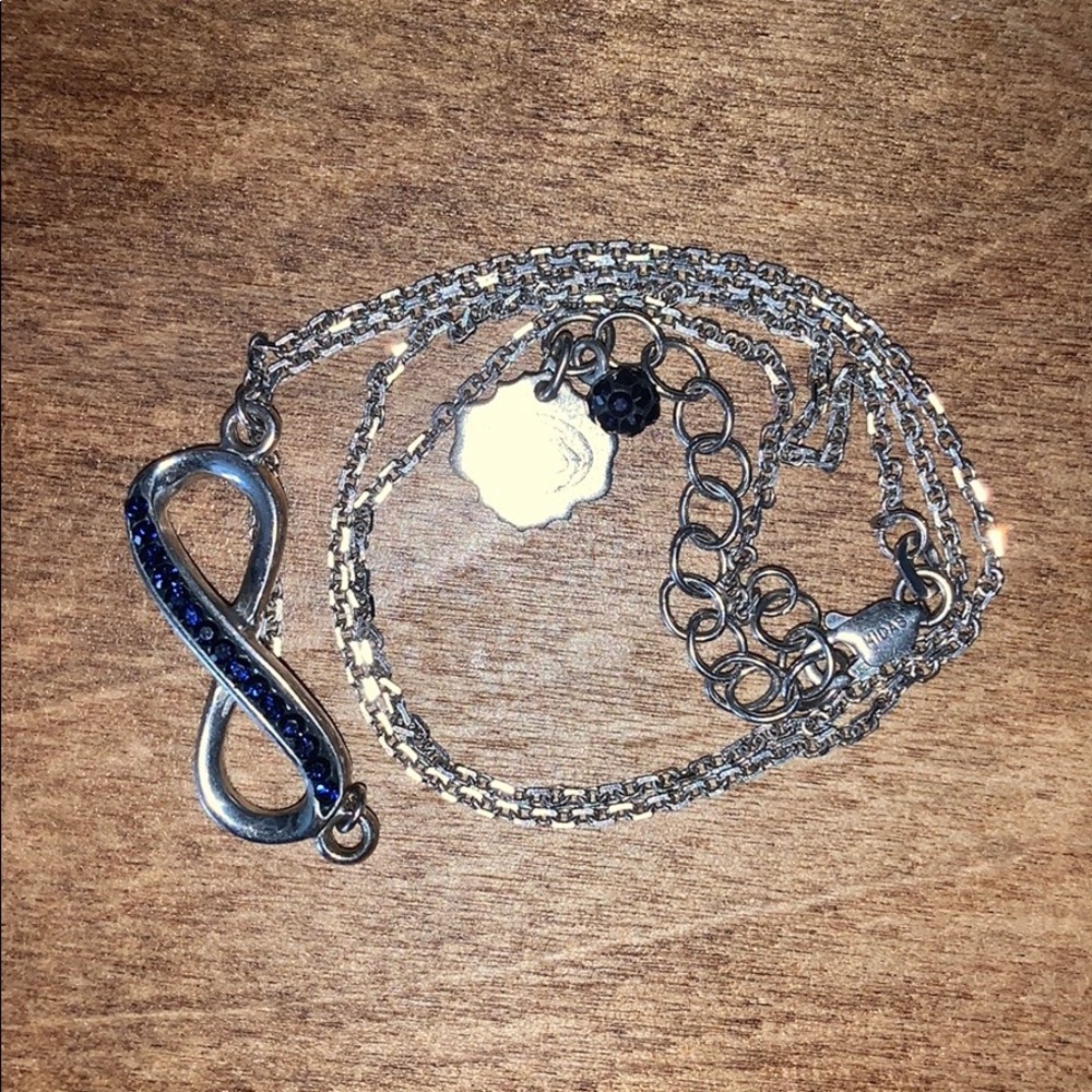 Psu Sterling Silver Crystal Infinity Necklace - image 5